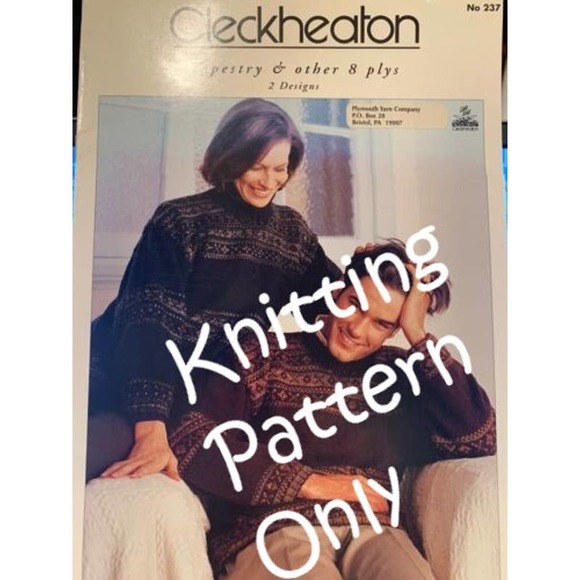 New Cleckheaton 237 Tapestry & other 8 plys Mens Womens Sweater Knitting Pattern - Picture 1 of 3